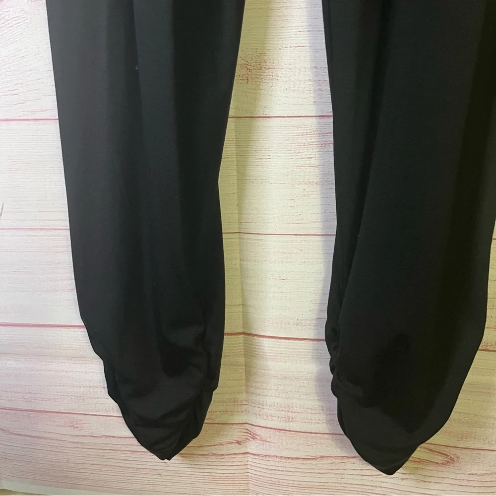 Trina Turk Black Sleeveless Gold Embellished Jersey‎ Knit Ruched Leg Jumpsuit 10